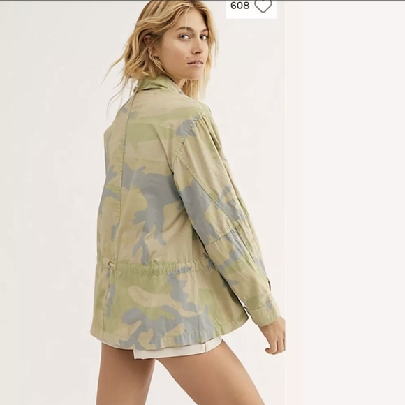 Free People - Lead The Way Camo field zip up jacket, size S - Picture 2 of 5